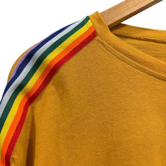 Y2K, 90's, Retro, Skater Yellow and Rainbow Crop Top - Picture 3 of 6